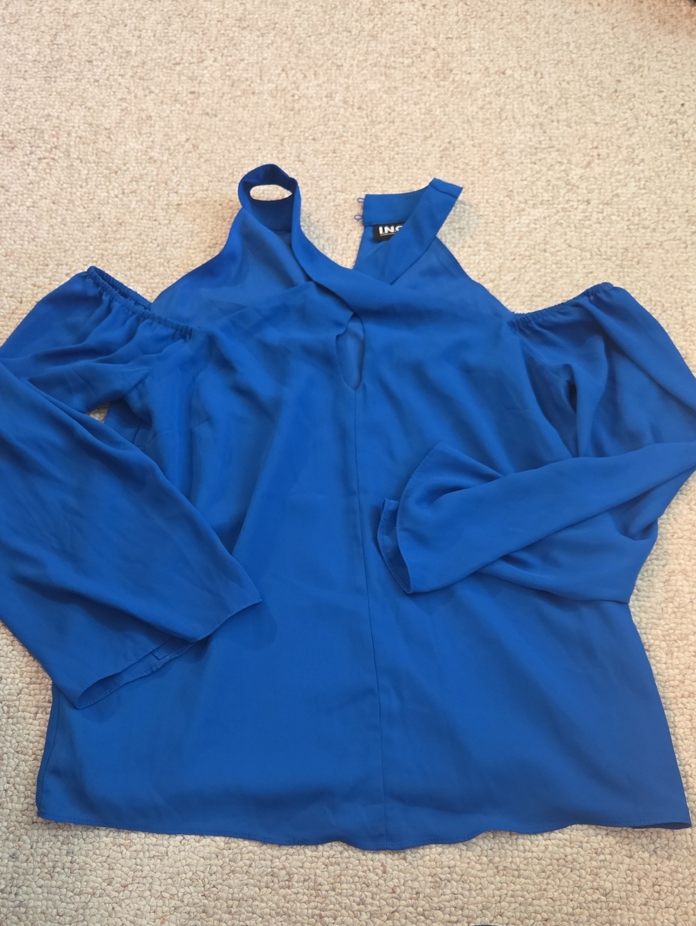 INC Long Sleeve Blouse in Blue Size Small